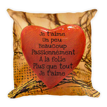 Load image into Gallery viewer, HEART ME! Je t&#39;aime un peu beaucoup Premium Pillow