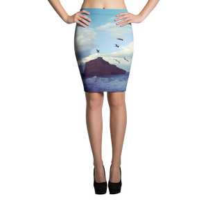 ALKATRAZ ° BIARRITZ « aura sidus mare adjuvant me » Pencil Skirt